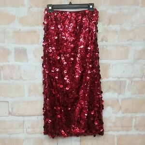 NWT Charmed Hearts Size XS Red Sequin Skirt